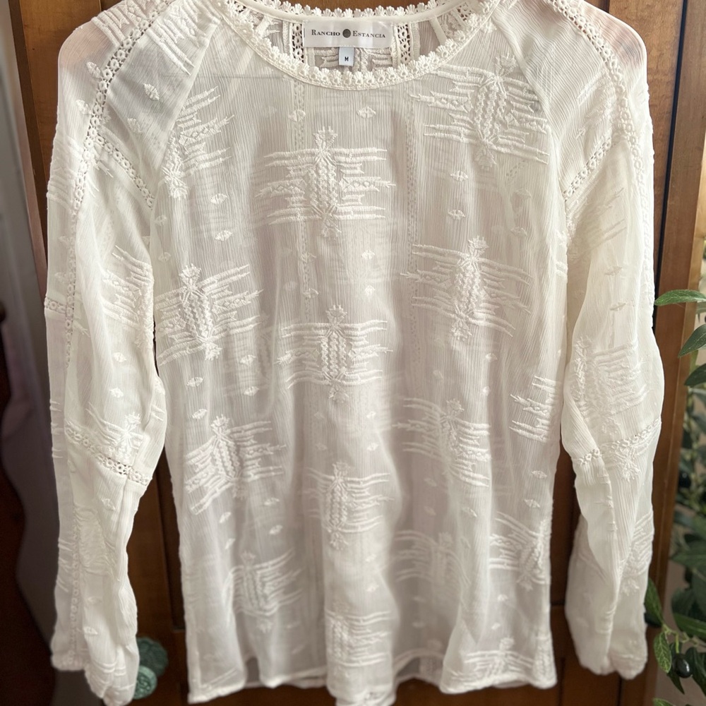 Ralph Lauren Cream Textured Blouse